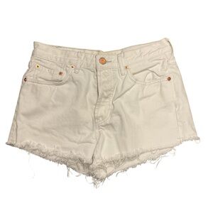 We The Free White Jean Shorts Distressed High-Waisted